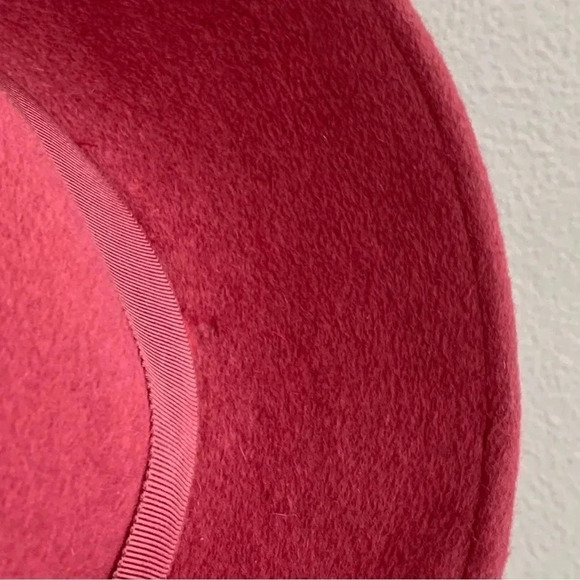 VTG Nordstrom Pink Hat 100% Rabbit Hair Made In England Fedora Derby Brooch Pin - Picture 14 of 15